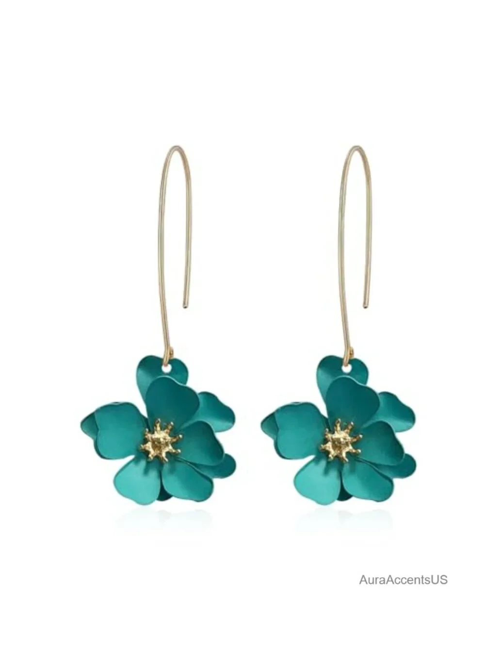 Bohemian Matte Flower Dangle Earrings for Women Stainless Steel Statement